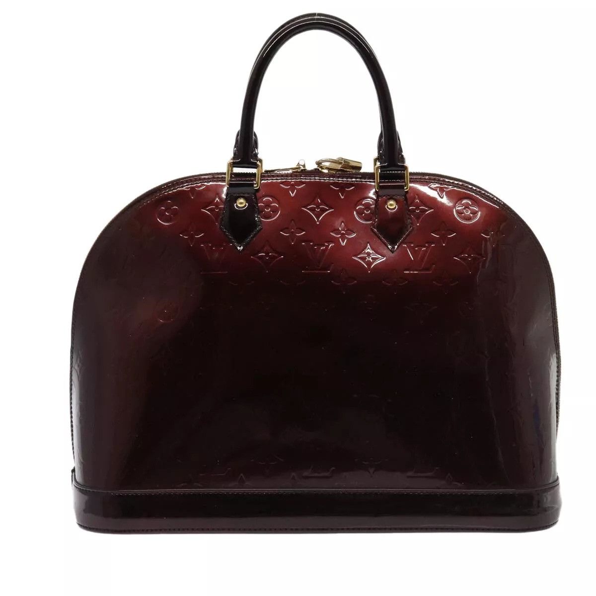 Louis Vuitton LOUIS VUITTON Monogram Vernis Alma GM Hand Bag Amarante Size ONE SIZE - 2 Thumbnail