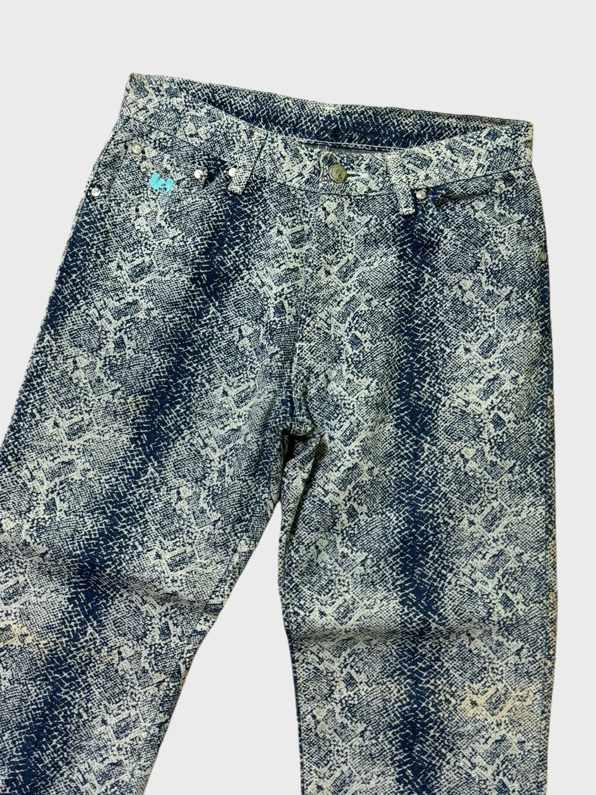 Hysteric Glamour × Japanese Brand × Wrangler Wrangler W-Girl Snake Design Full Print Distressed Pants Size US 27 - 5 Thumbnail