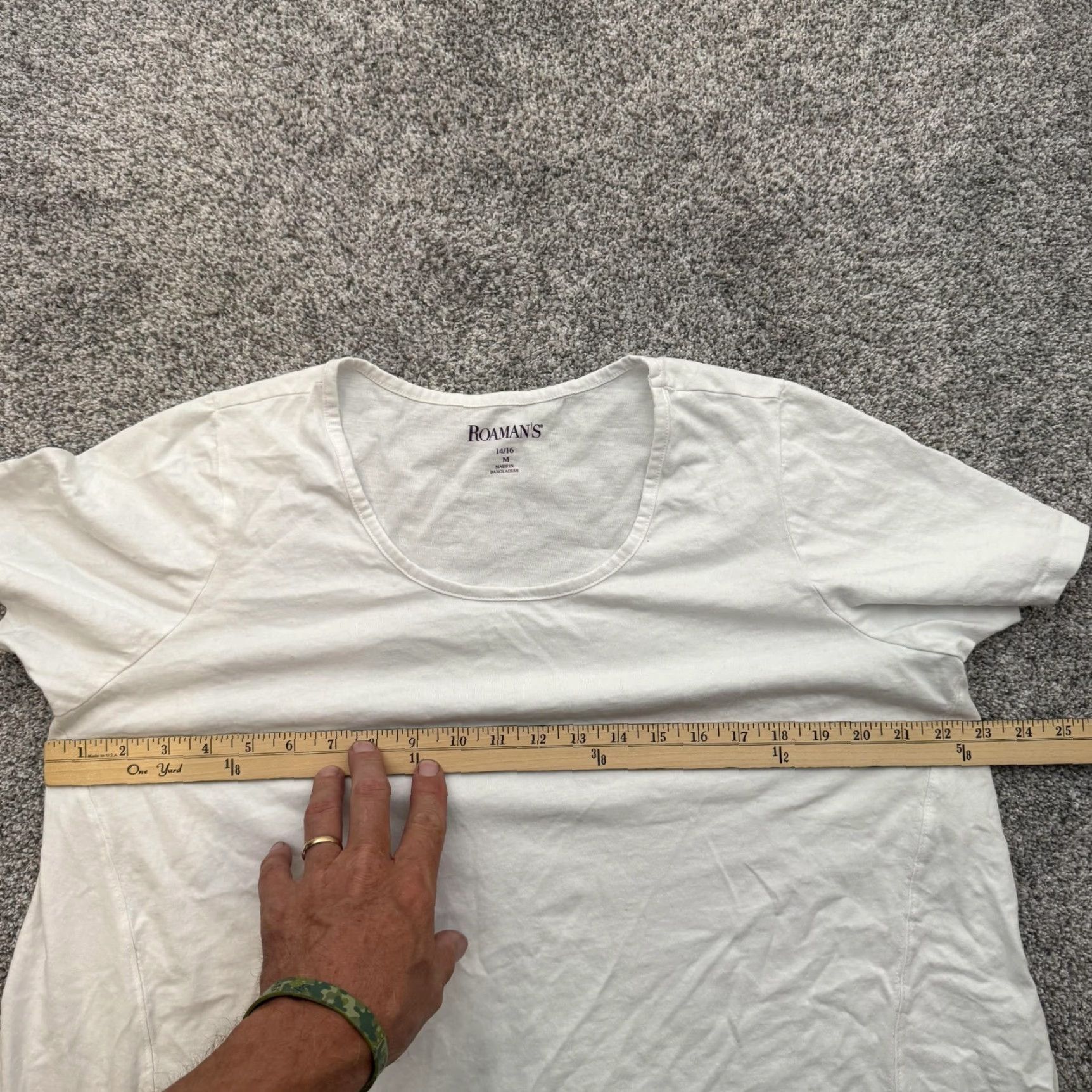 Vintage Roamans Shirt Womens 14/16 White Short Sleeve T-Shirt 100% Cotton Basic Tee Top WomensSize Clothing Options Size XL / US 12-14 / IT 48-50 - 3 Thumbnail