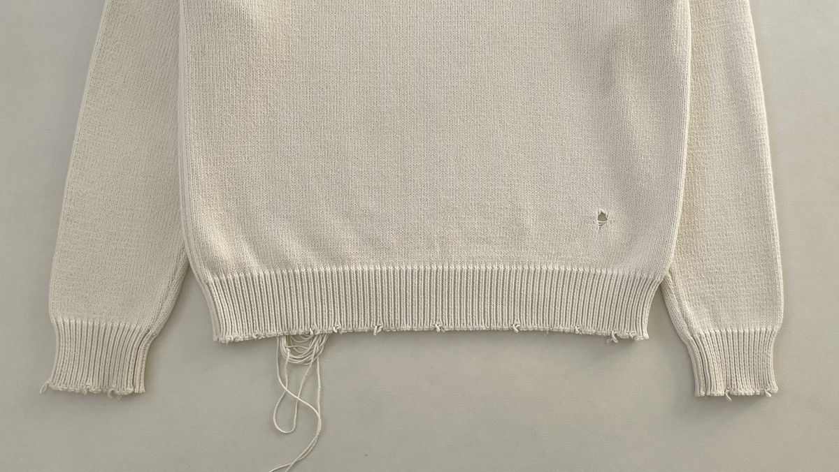Maison Margiela S/S 19 Cream Destroyed Cotton Sweater Size US M / EU 48-50 / 2 - 17 Thumbnail