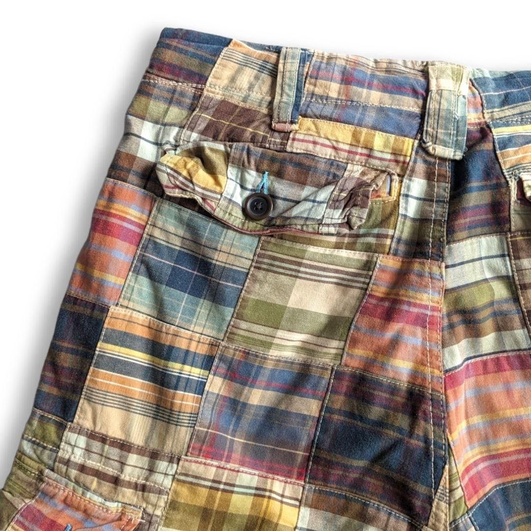 Zara Zara patchwork madras cargo shorts Size US 31 - 7 Thumbnail