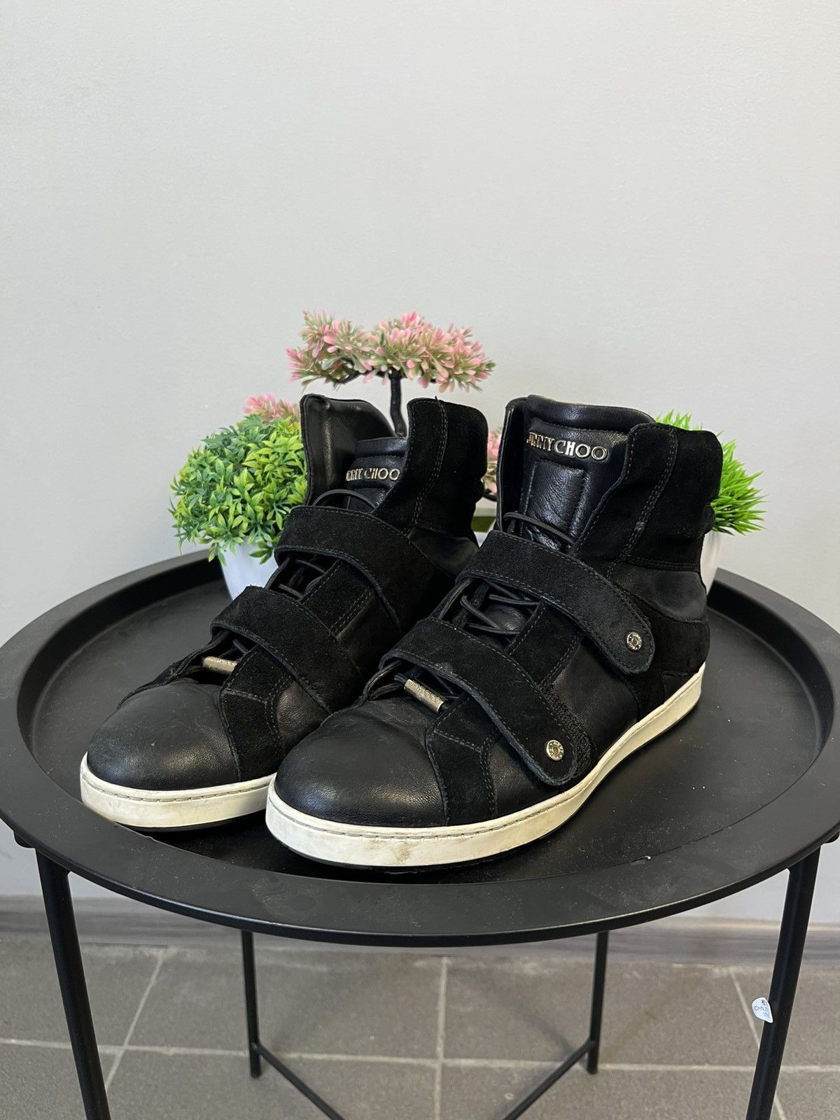 Jimmy Choo Tokyo Glitter Metallic Nappa High Top Sneakers