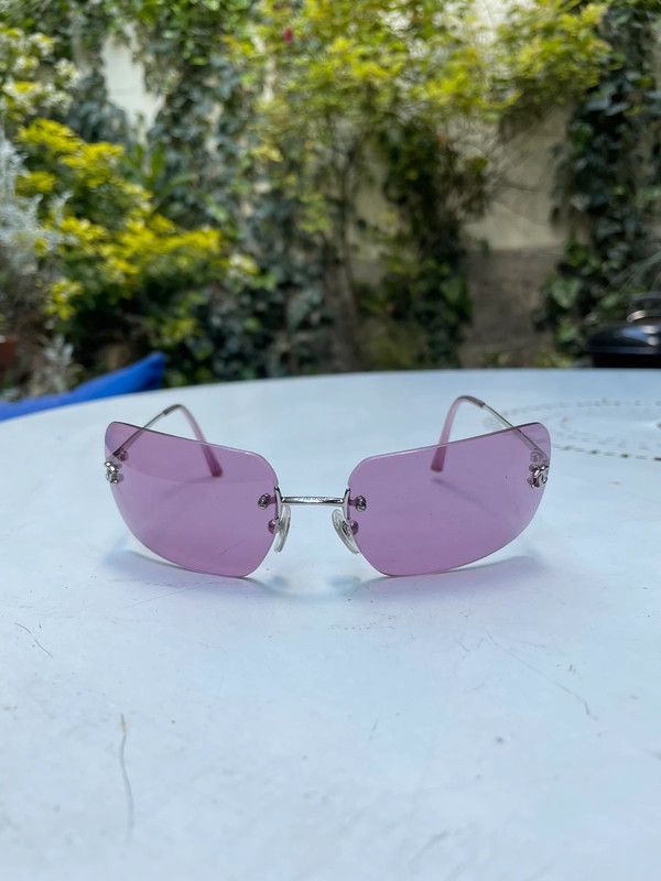 Chanel Chanel Sunglasses 4017 CC Rhinestone Logo Rimless Vintage Size ONE SIZE - 5 Thumbnail