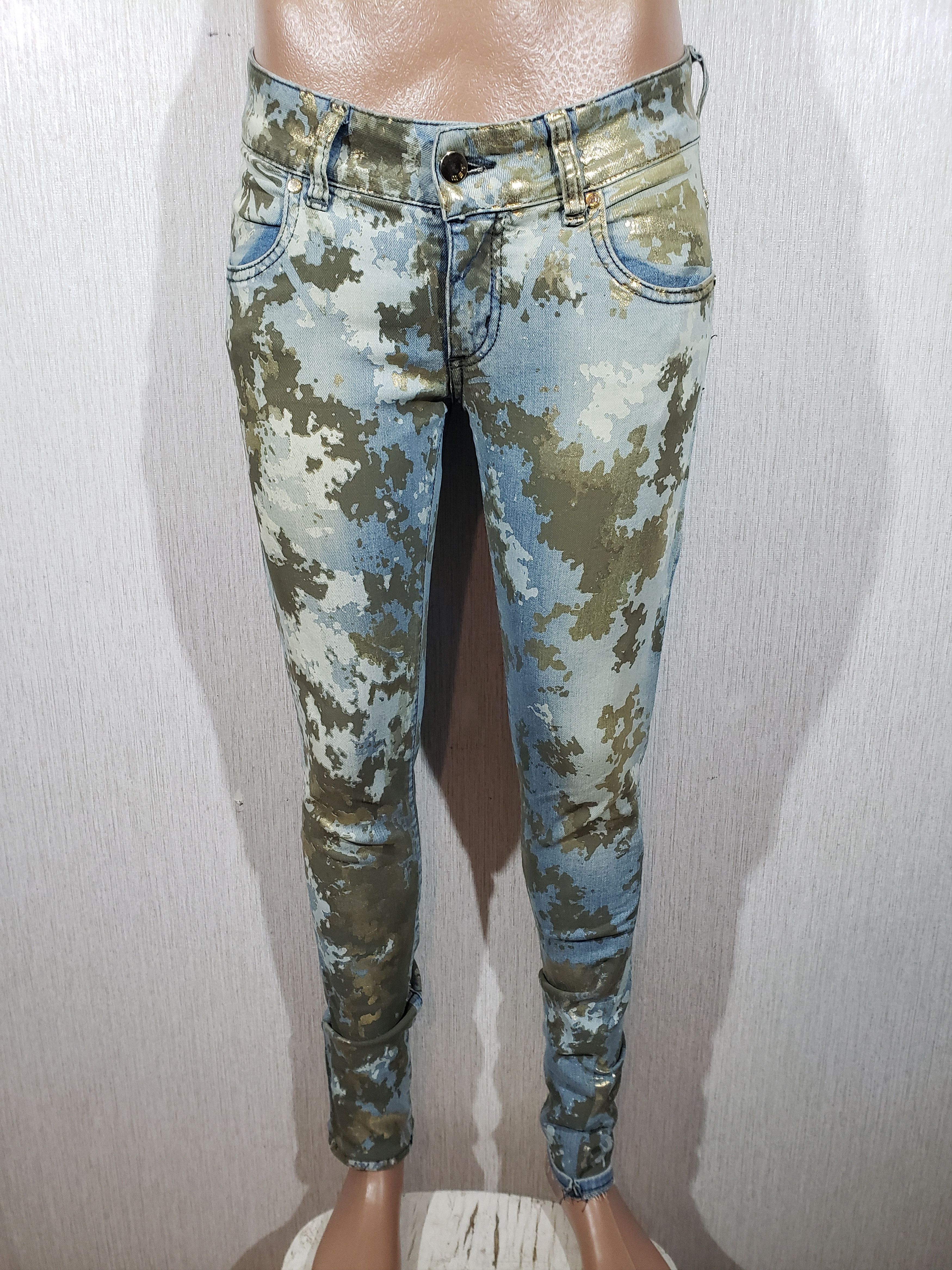 Jean Wonderful women's jeans in blue with camouflage. Size 30" / US 8 / IT 44 - 1 Thumbnail