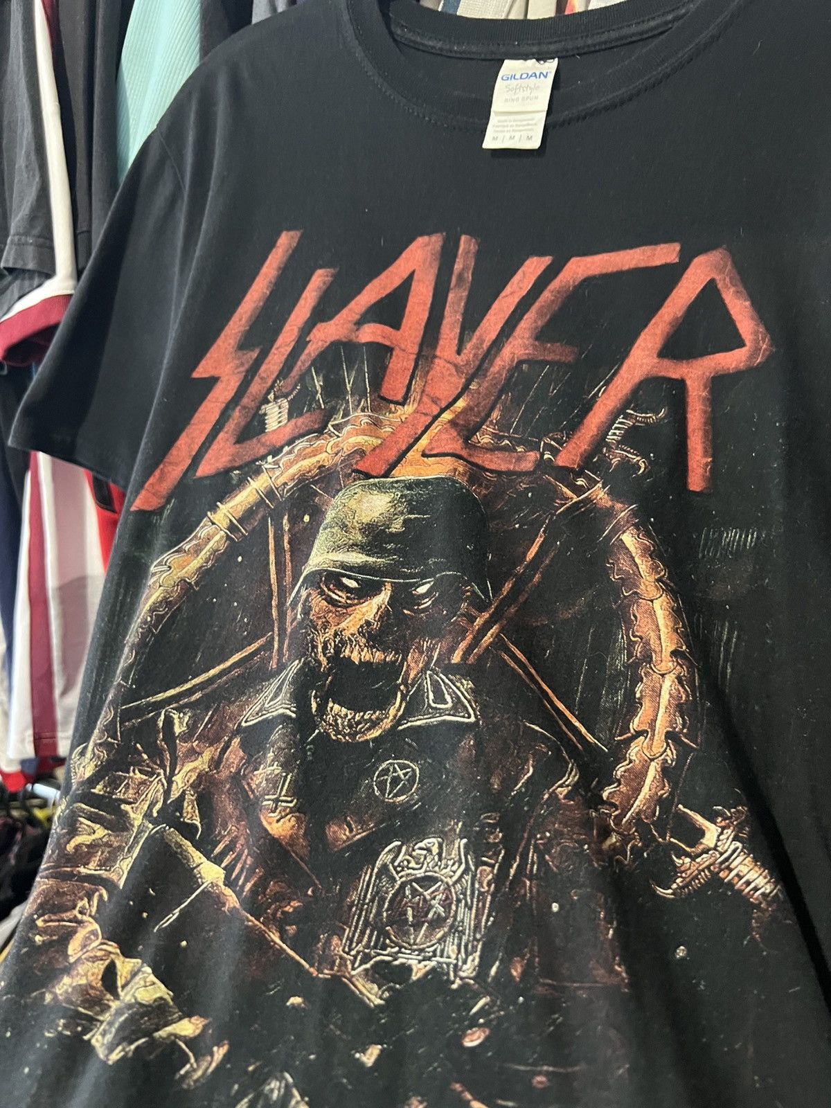 Band Tees × Vintage 2014 VINTAGE SLAYER BAND ROCK AOP T SHIRT DOUBLE SIDES SZ M Size US M / EU 48-50 / 2 - 4 Thumbnail