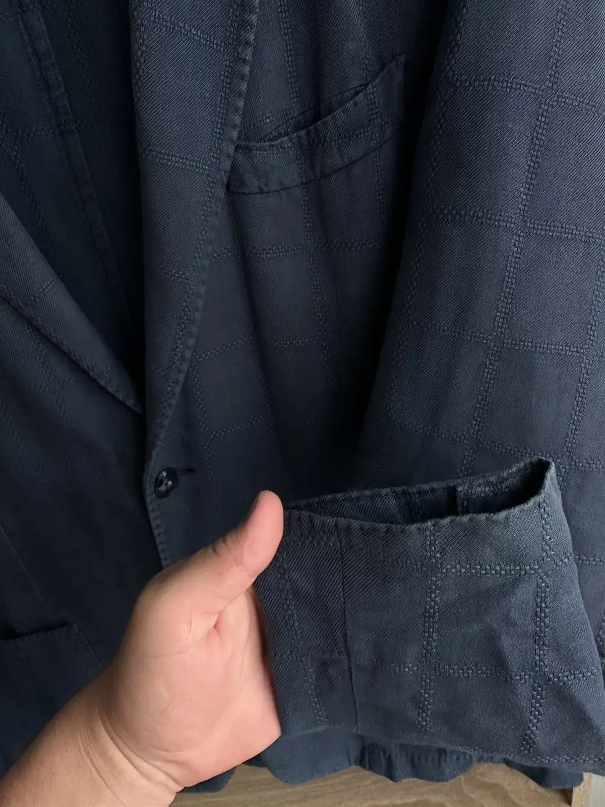 L.B.M. 1911 × Vintage L.B.M. 1911 Men's Lightweight Cotton Regular Blazer Taupe Size 52R - 11 Thumbnail