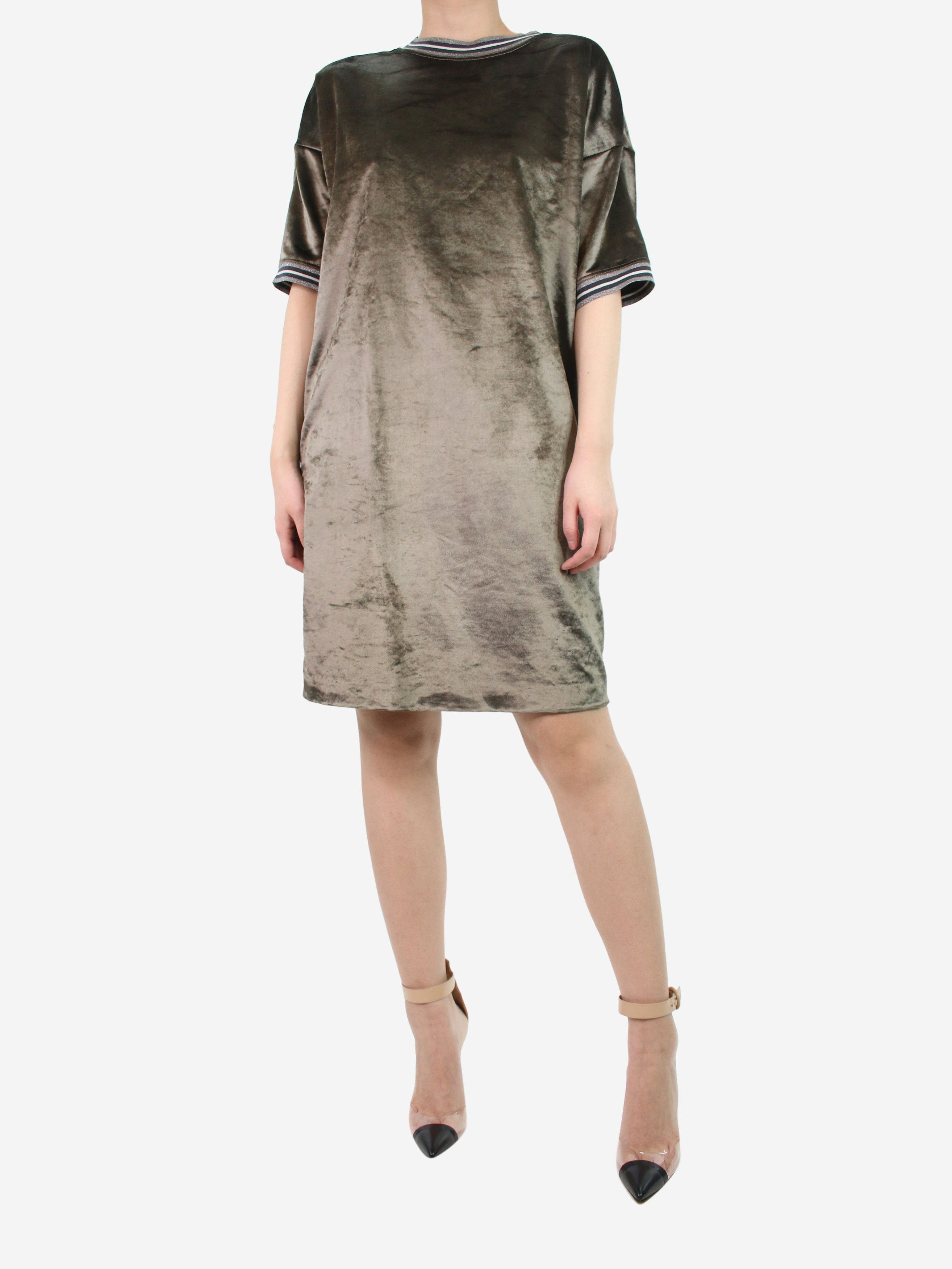 image of Brunello Cucinelli Green Velvet Dress - Size M, Women's