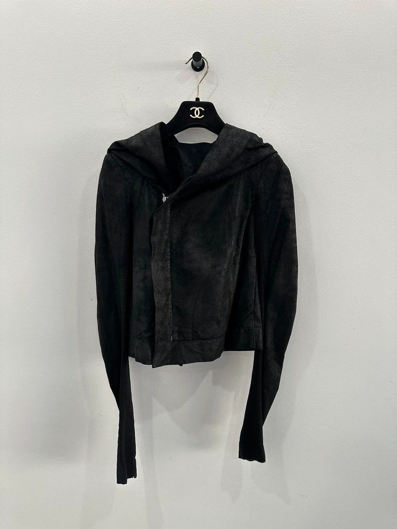 Rick Owens Rick Owens Black Zip Hooded Leather Jacket-2506 Size XS / US 0-2 / IT 36-38 - 1 Thumbnail