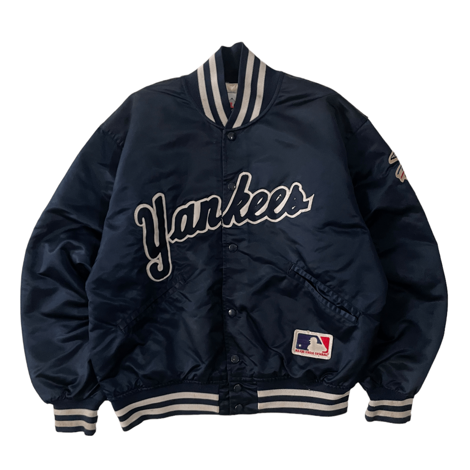 image of Made In USA x New York Yankees Vintage Felco X New York Yankees Varsity Jacket in Navy (Size Medium