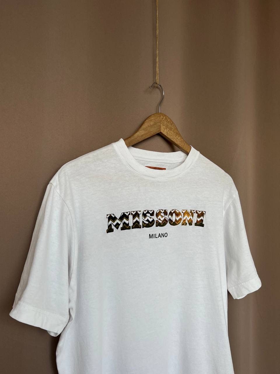 Missoni Missoni Embroidered Big Logo T-Shirt Mens Size S White Size US S / EU 44-46 / 1 - 3 Thumbnail