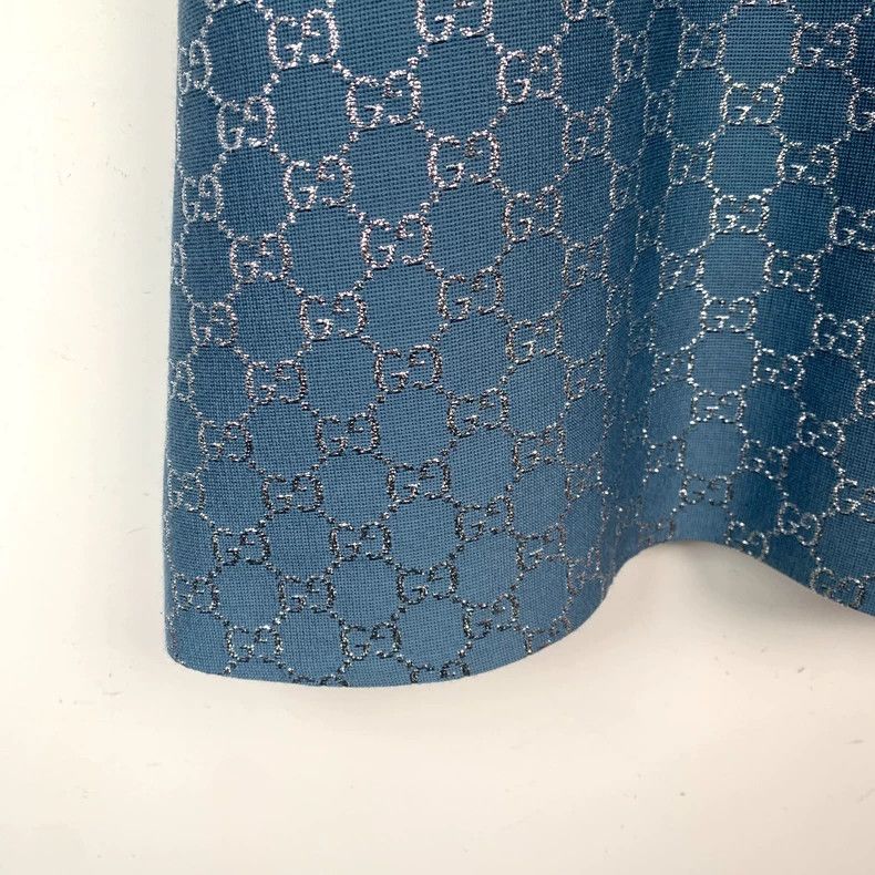 Gucci Gucci Blue logo old flower full print short-sleeved dress 2 Size XS / US 0-2 / IT 36-38 - 4 Thumbnail