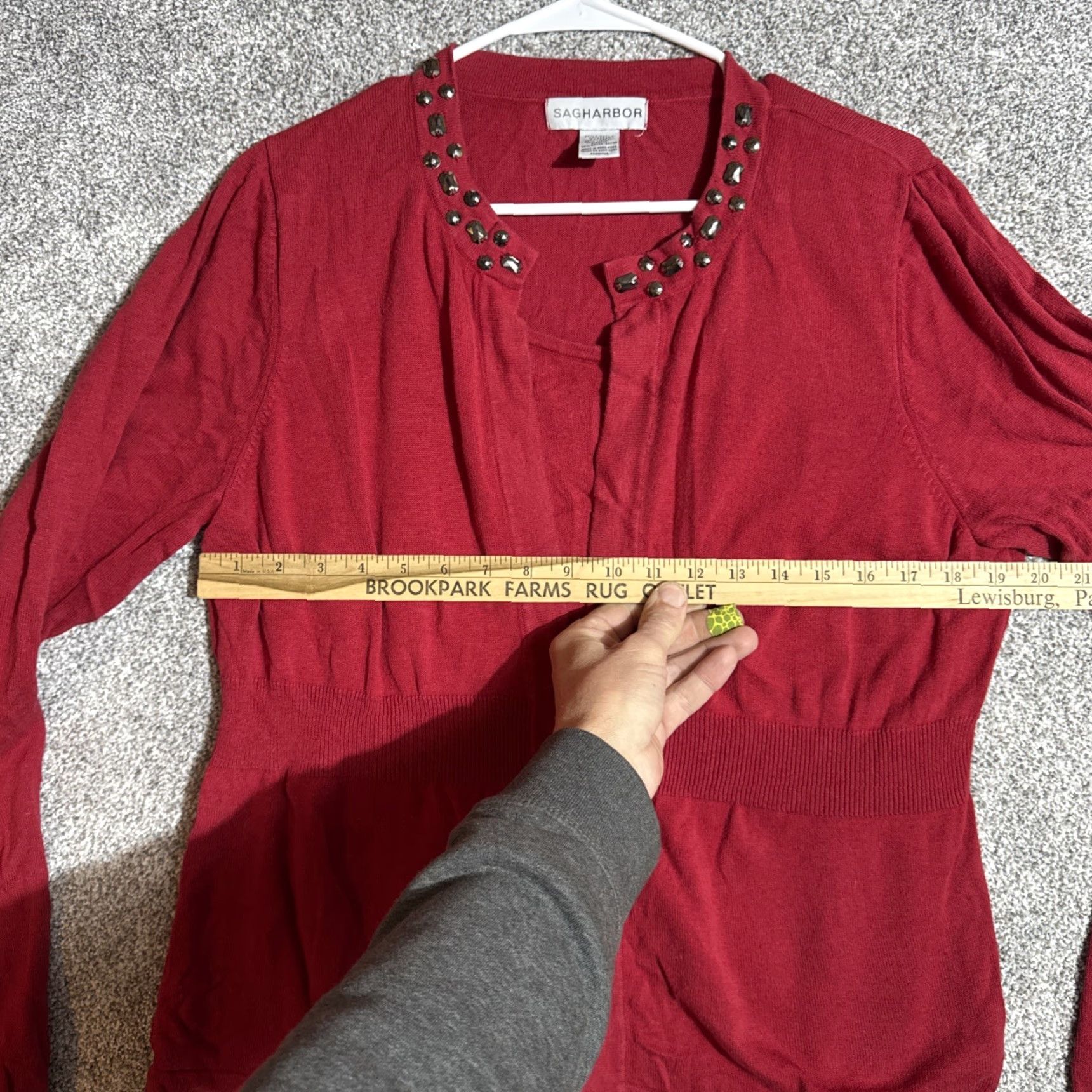 Vintage VINTAGE Sag Harbor Cardigan Sweater Womens XL Red Beaded Grandmacore 90s Chic Size XL / US 12-14 / IT 48-50 - 3 Thumbnail