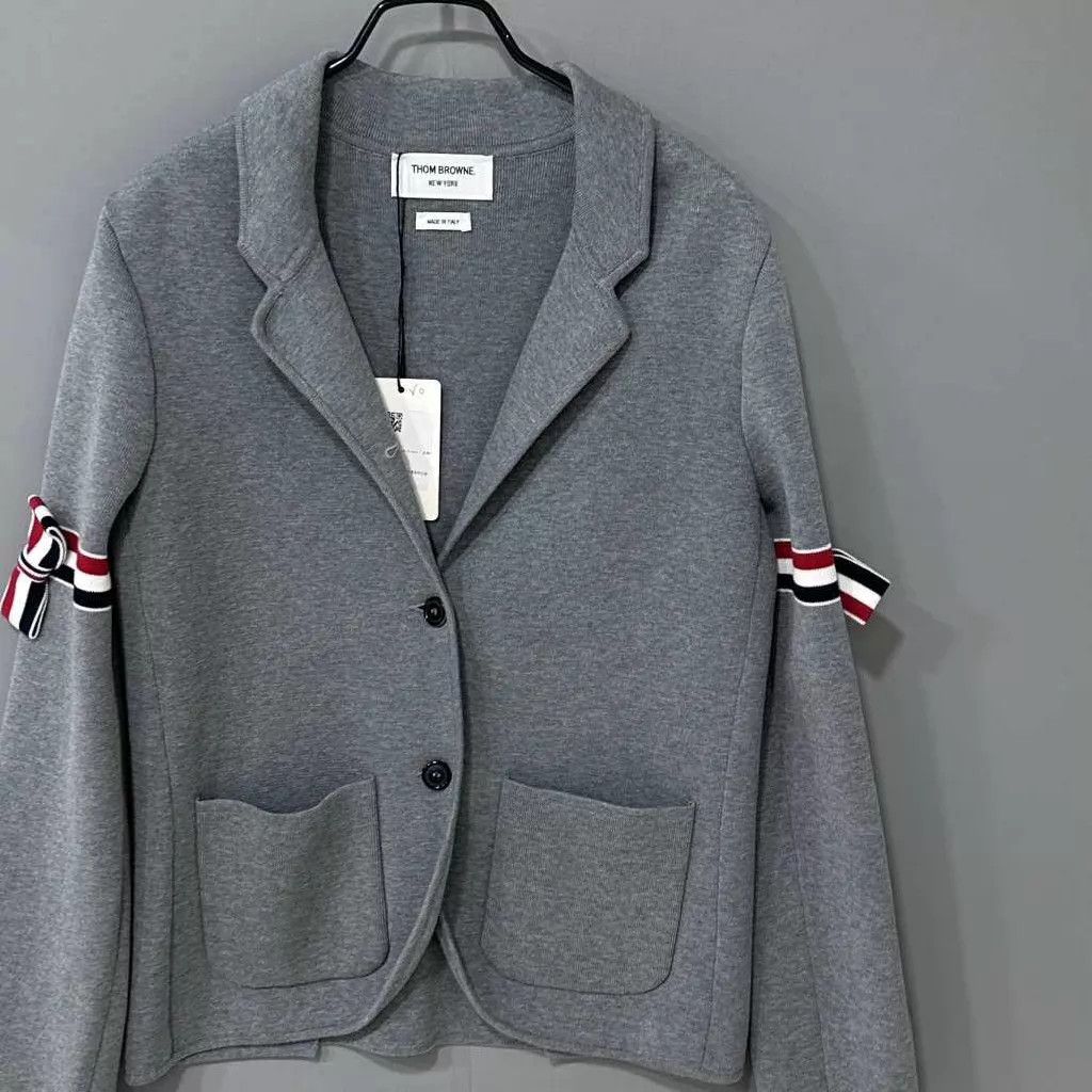 Thom Browne Thom Browne Grey Jacquard Stripe Armband Jkt 40 Size S / US 4 / IT 40 - 2 Thumbnail