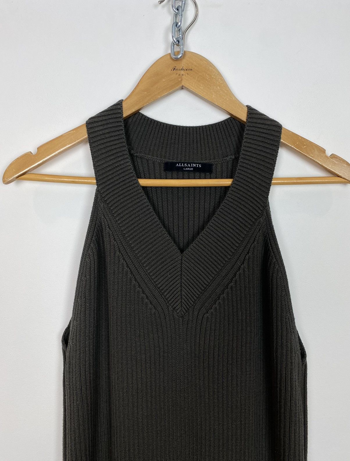 Allsaints Allsaints Orro Dress Knit Maxi Olive Green Sleeveless Top Size L / US 10 / IT 46 - 3 Thumbnail