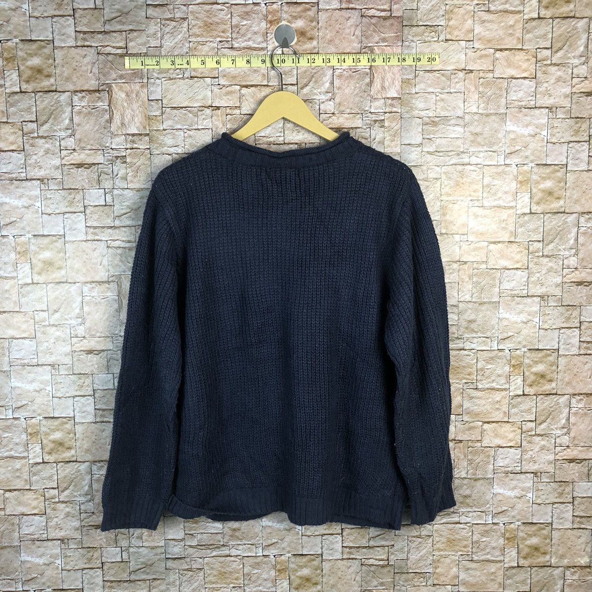 Japanese Brand More Planta Dark Blue Patterned Cardigans #A751 Size L / US 10 / IT 46 - 13 Thumbnail
