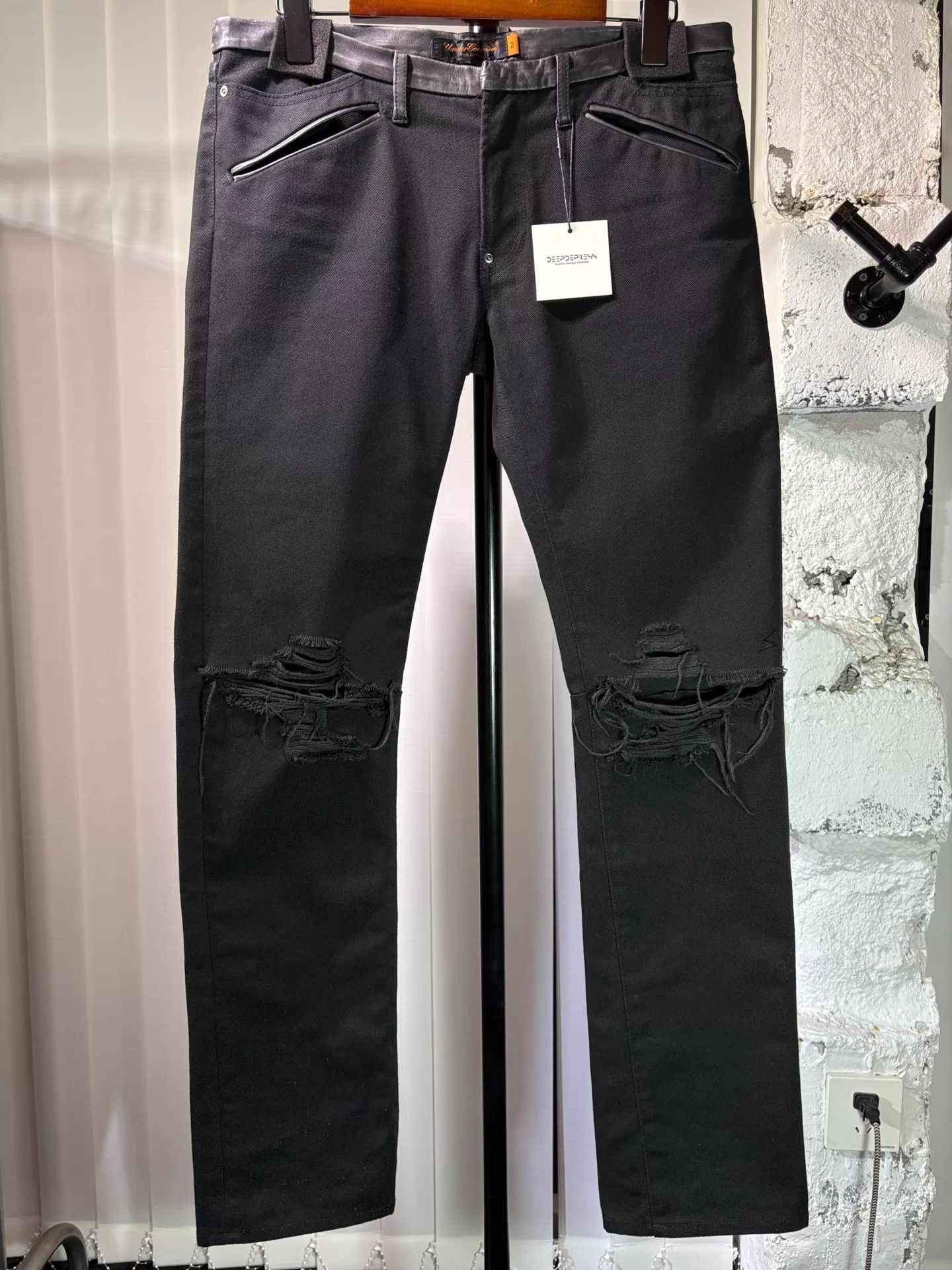 Undercover Undercover Destroyed Leather-Patched Jeans Size 2 Size US 32 / EU 48 - 1 Thumbnail