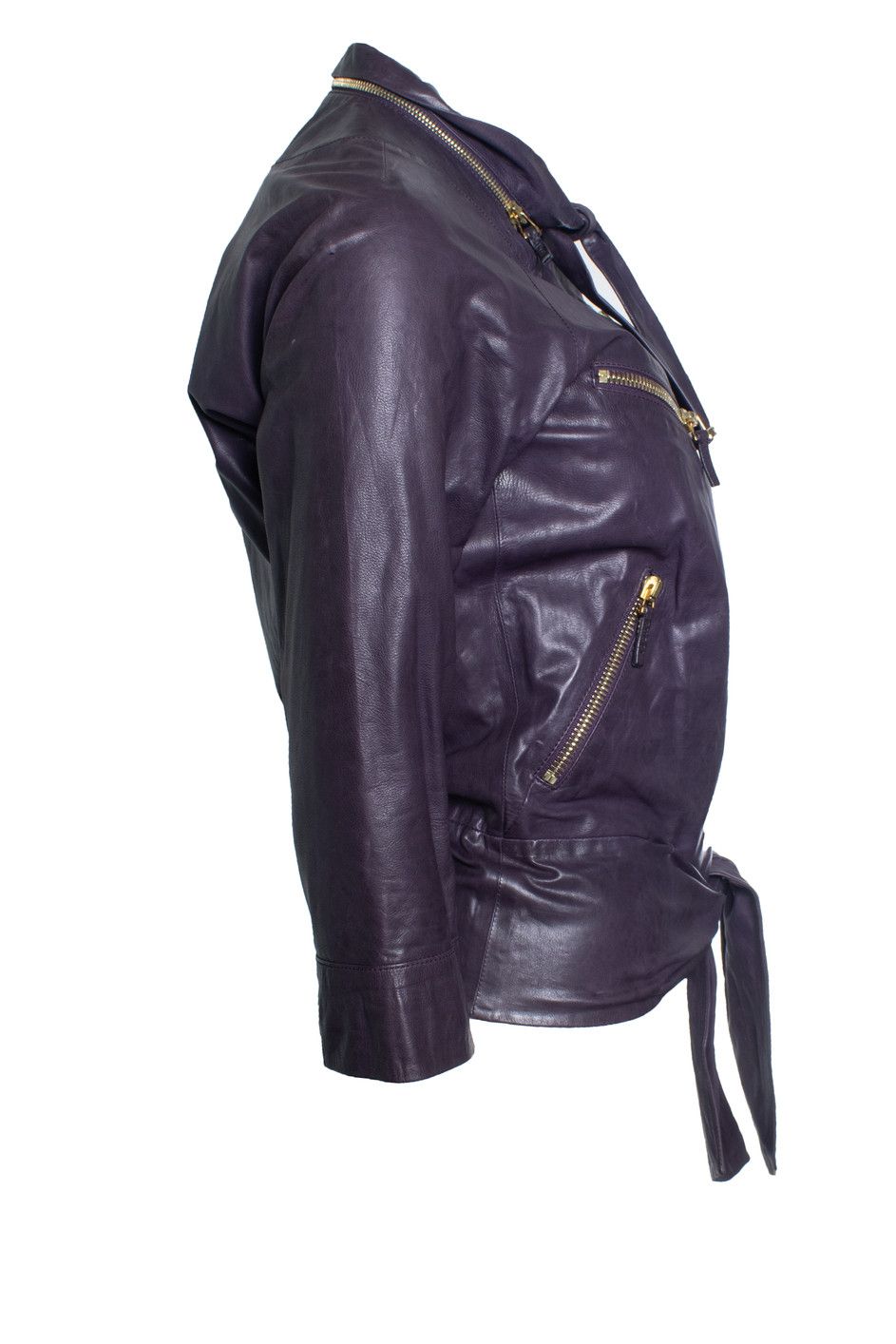 Gucci Gucci, Purple leather biker jacket Size XS / US 0-2 / IT 36-38 - 4 Thumbnail
