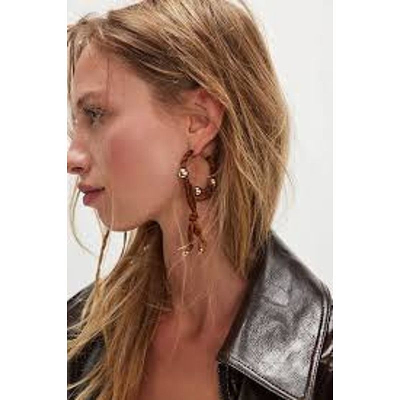 Free People Free People Lingering Love Hoops Earrings Chocolate Size ONE SIZE - 2 Thumbnail