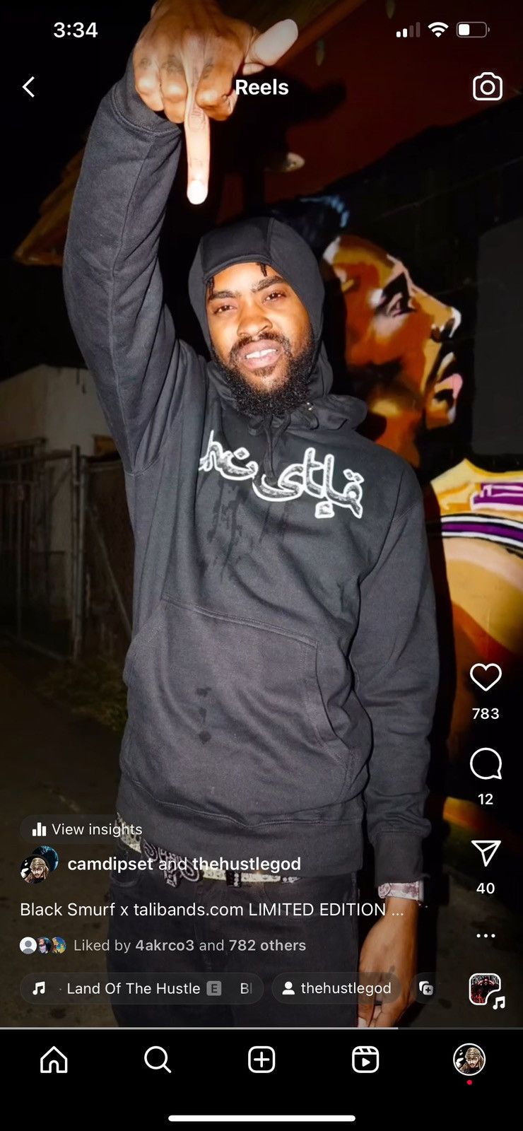 Fuck The Population × G59 Records Black Smurf x talibands Arabic Hustle logo hoodie limited ed Size US M / EU 48-50 / 2 - 3 Thumbnail
