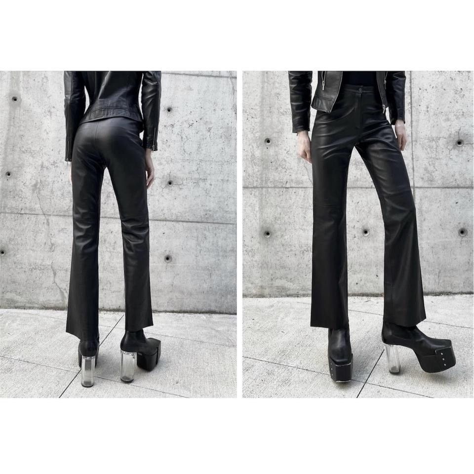 Vintage Perfect biker leather trousers Size 25" / US 0 / IT 36 - 1 Thumbnail