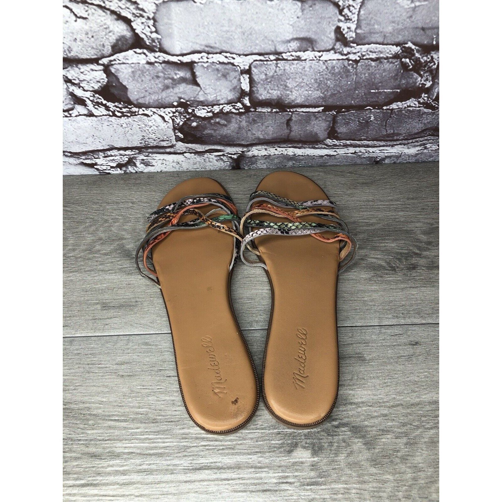 Madewell Madewell Tracie MultiColor Leather Snake Print Strappy Sanda Size US 9 / IT 39 - 4 Thumbnail