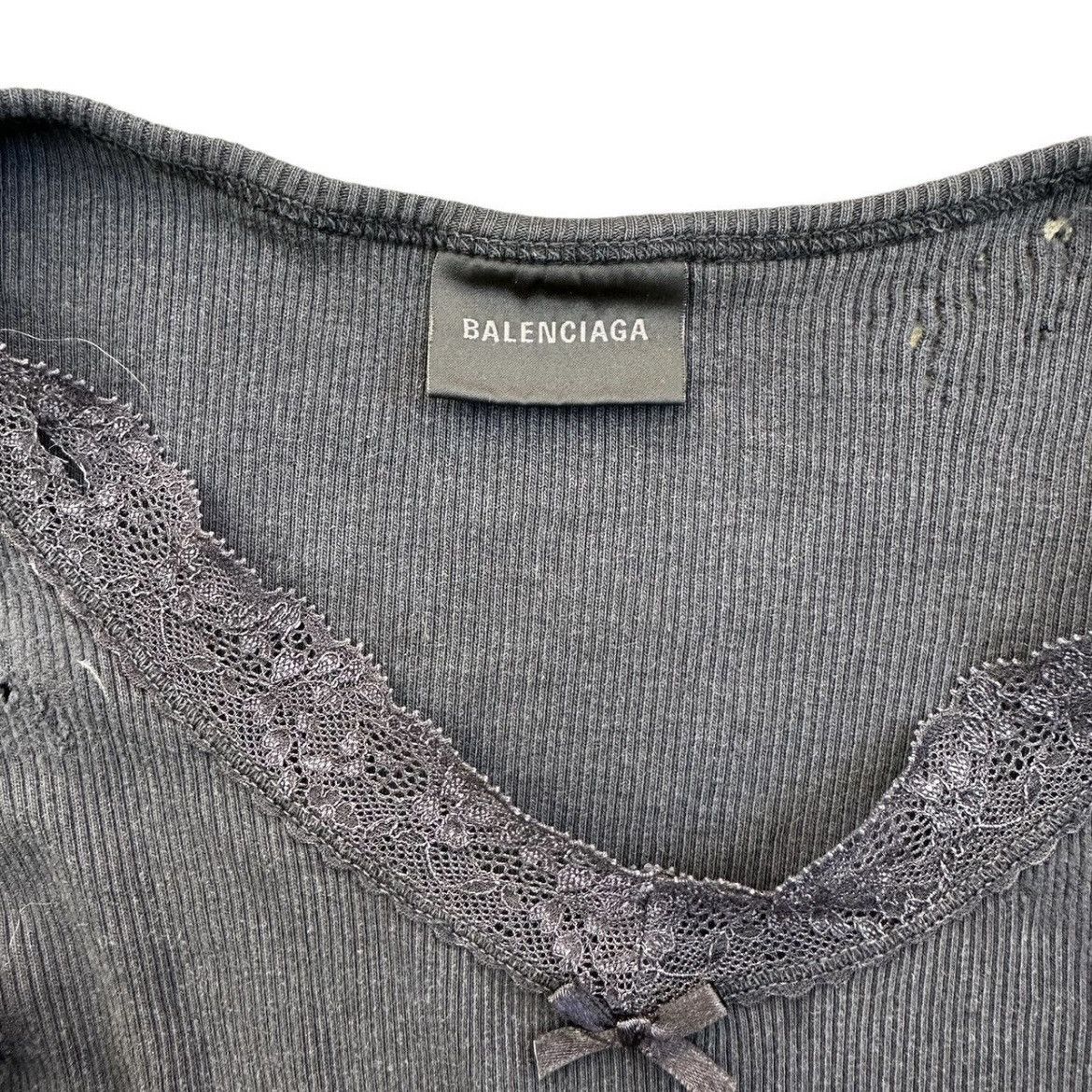 Balenciaga Balenciaga Lace Trim Long Sleeve Size S / US 4 / IT 40 - 4 Thumbnail