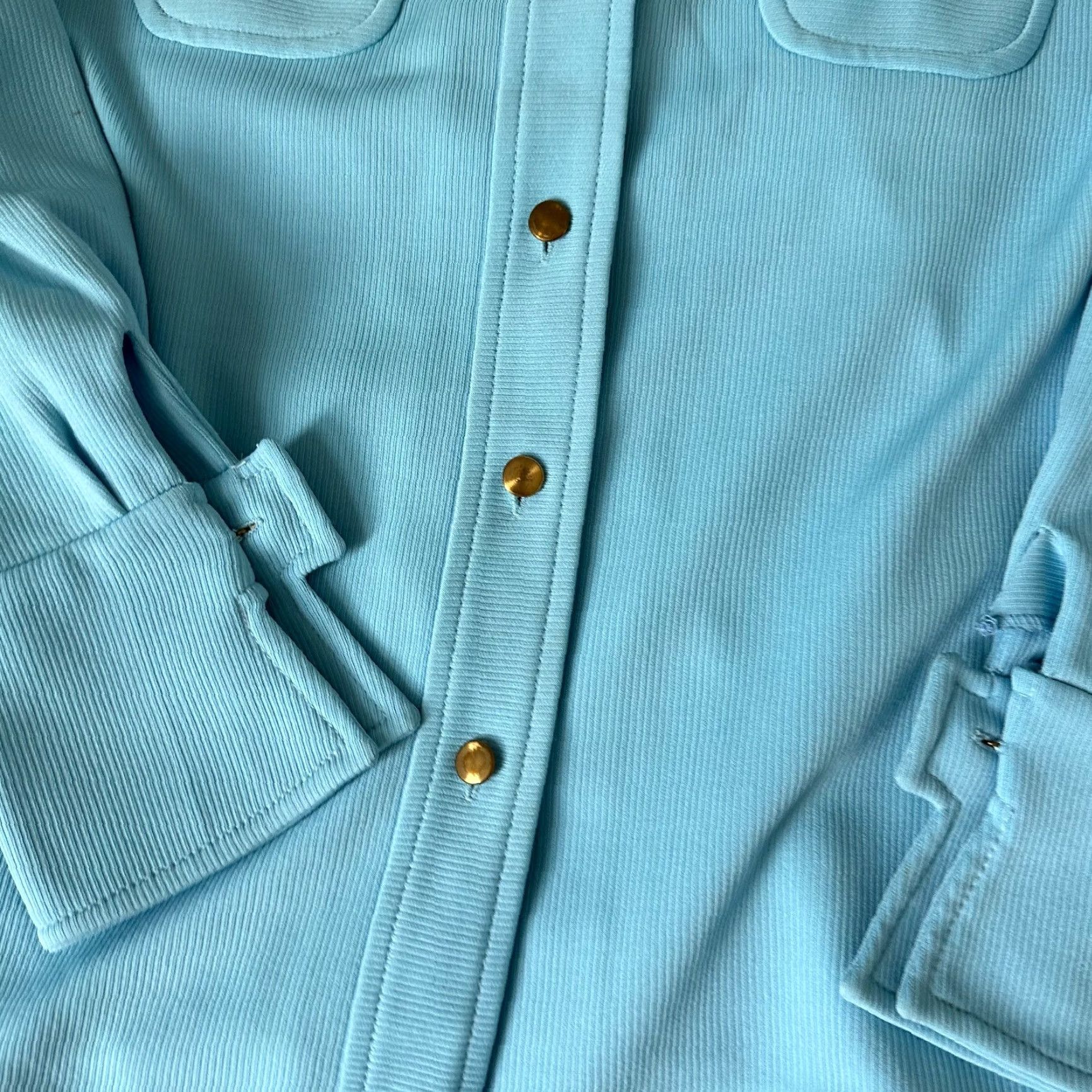 Vintage VINTAGE Joe Frank Jacket Womens 14 Blue Leisure Big Collar 70s Disco Ladies Shirt Size XL / US 12-14 / IT 48-50 - 3 Thumbnail