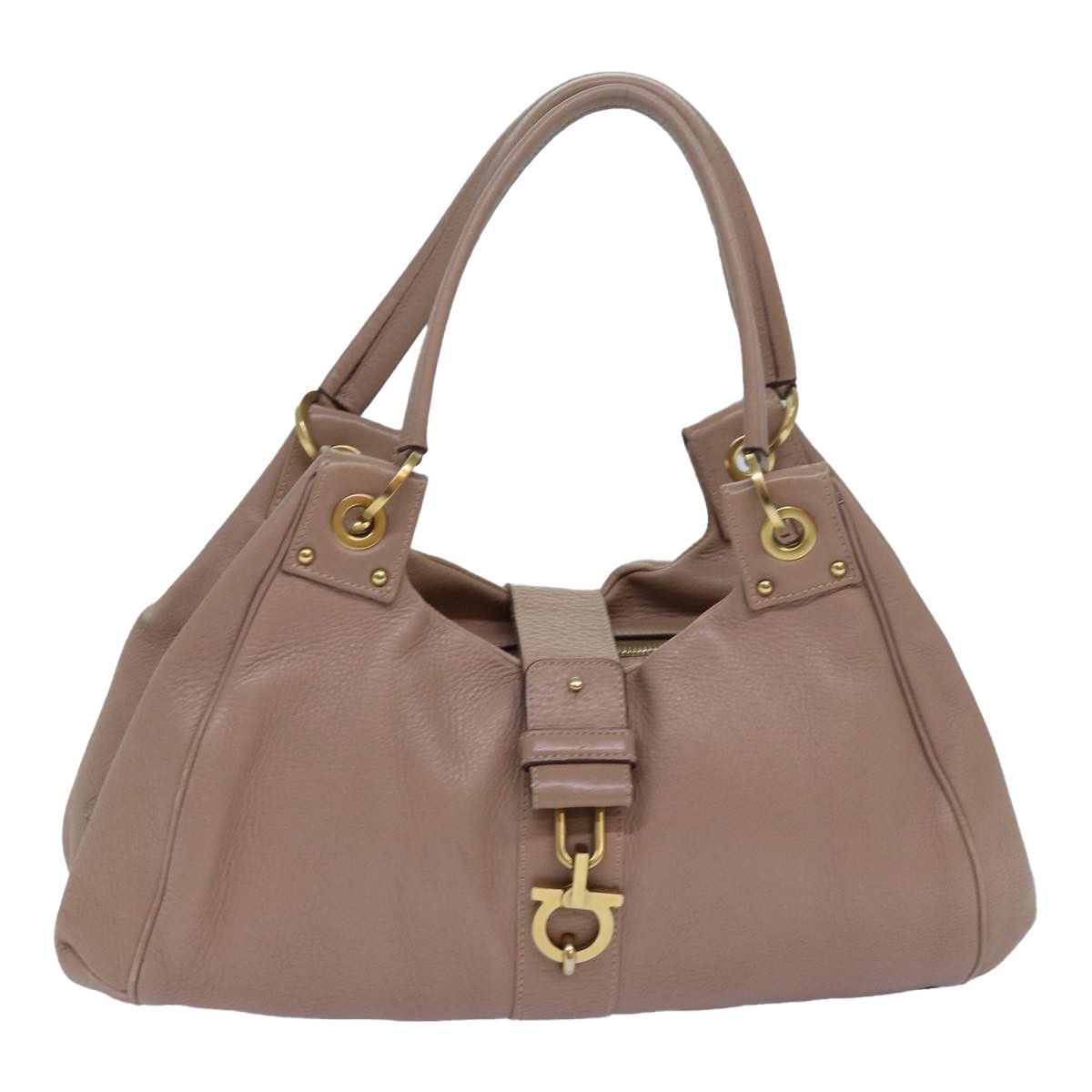 Gancini Beige Leather Handbag (Pre-Owned)