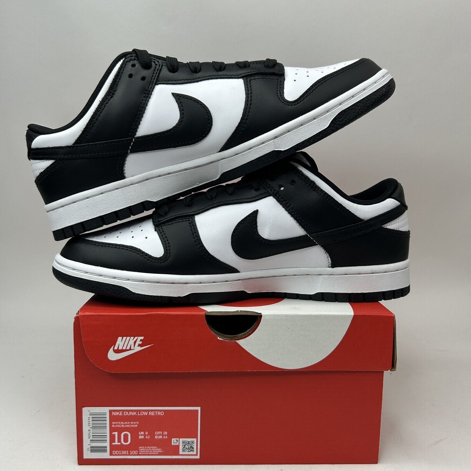 Nike Nike Dunk Low Retro “Black White/Panda” 2023 Size US 10 / EU 43 - 3 Thumbnail