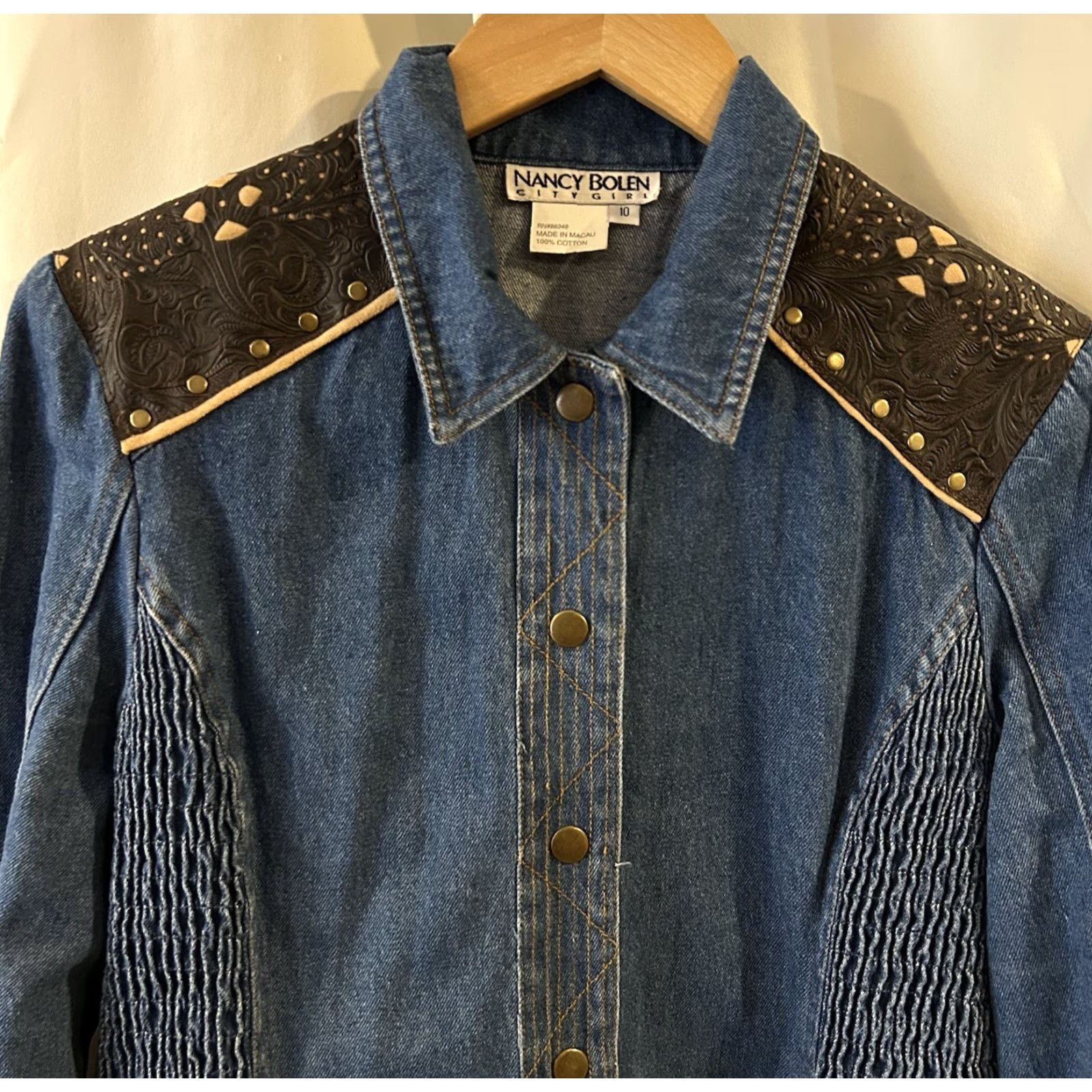 Vintage VINTAGE Nancy Bolen City Girl Western Denim Set Jacket Size 10 Blue Size US 10 / IT 40 - 5 Thumbnail