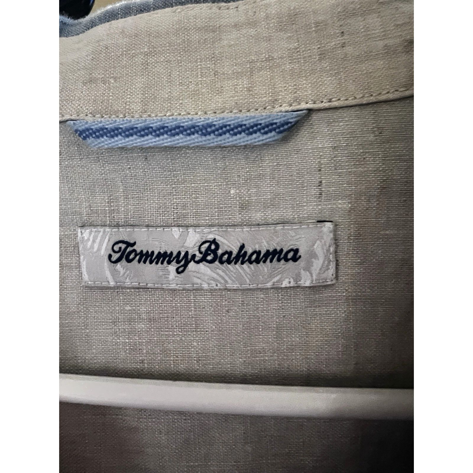 Tommy Bahama Tommy Bahama Blue Stripe Embroider Linen Button Shirt 2XL Size US XXL / EU 58 / 5 - 6 Thumbnail