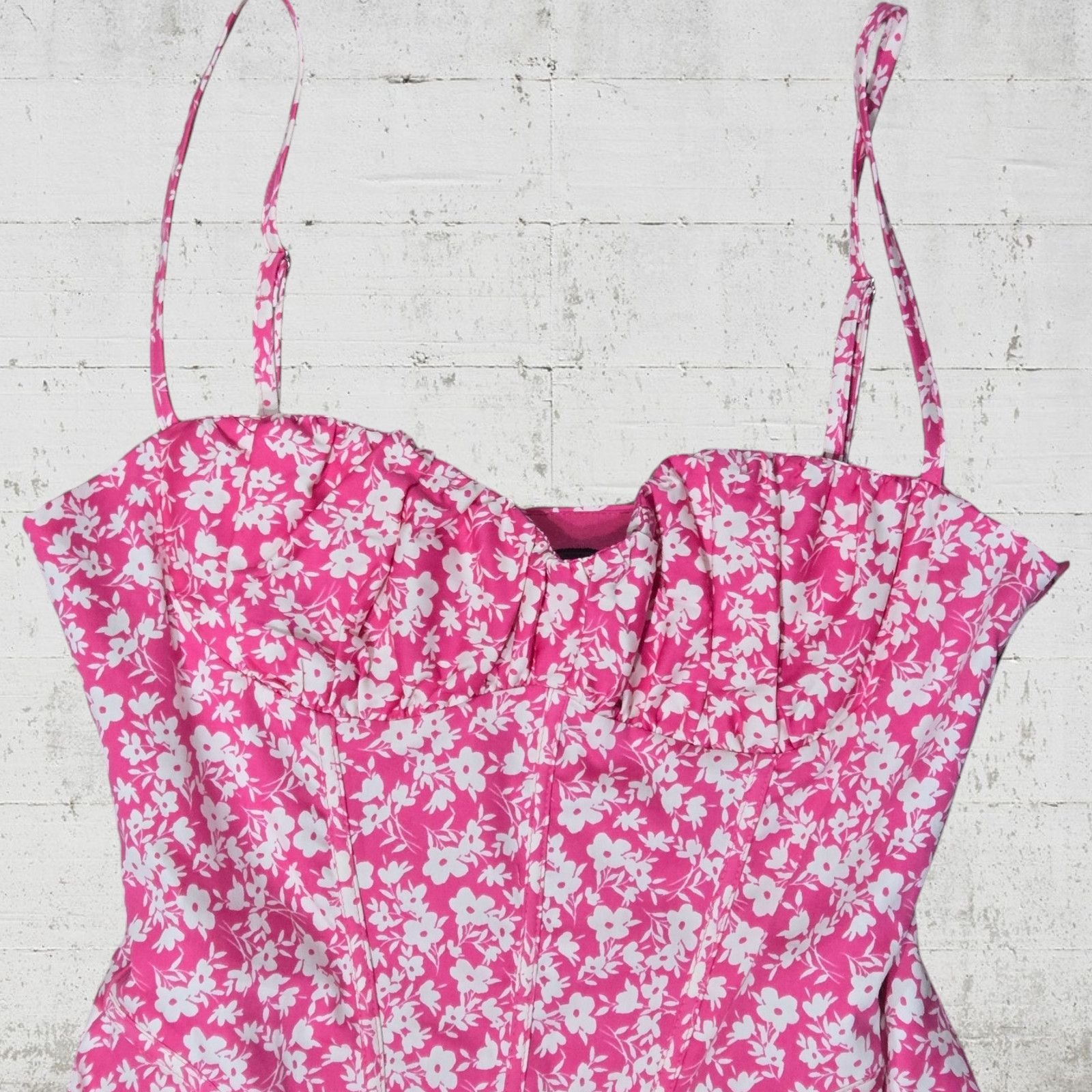 Zara Zara Pink Floral Corset Bodysuit Size Small Size S / US 4 / IT 40 - 5 Thumbnail