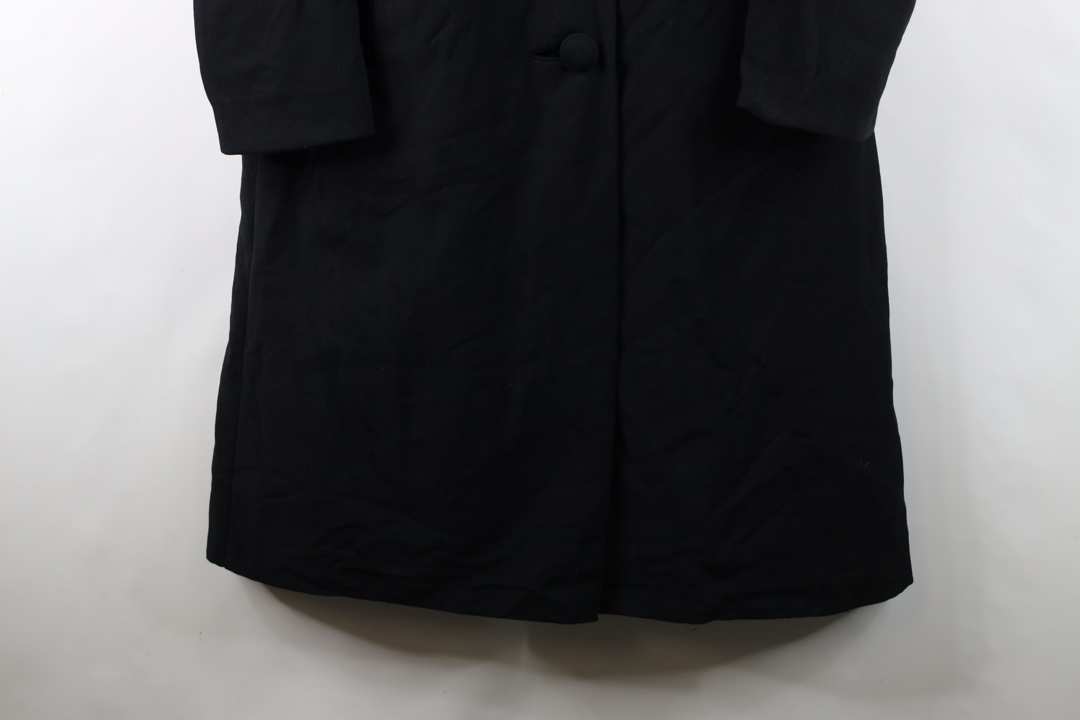 Vintage Vintage 50s Rockabilly Gabardine Wool Coat Jacket Black USA Size L / US 10 / IT 46 - 3 Thumbnail