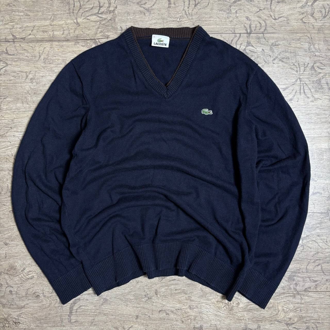 Lacoste Lacoste V Neck Vintage Jumper Sweater Size US M / EU 48-50 / 2 - 1 Thumbnail