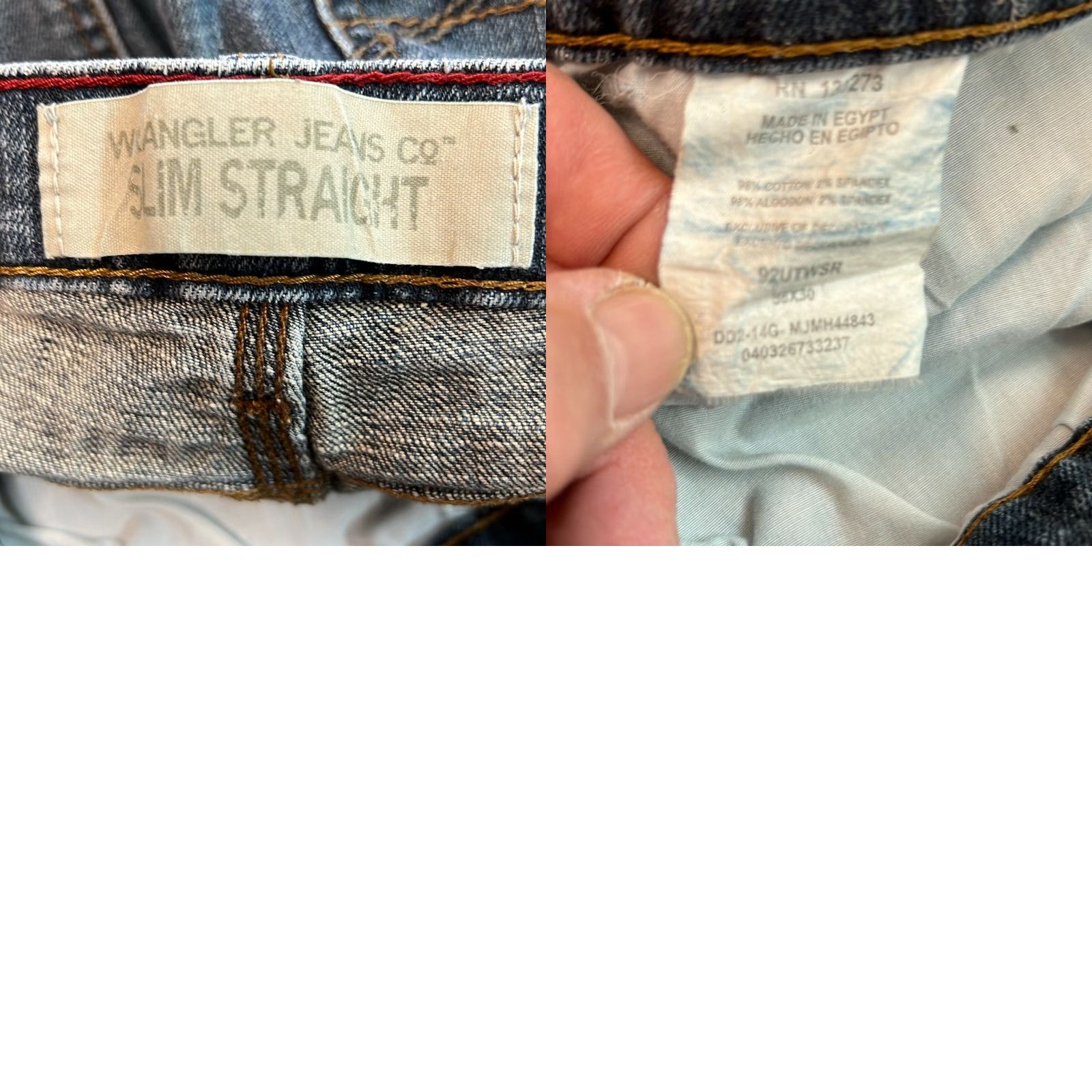 Wrangler Wrangler Jeans Mens Flat Front Straight Leg Blue Slim Denim 36X30 Regular 5-Pocket Denim Jeans Mens Size US 36 / EU 52 - 8 Thumbnail