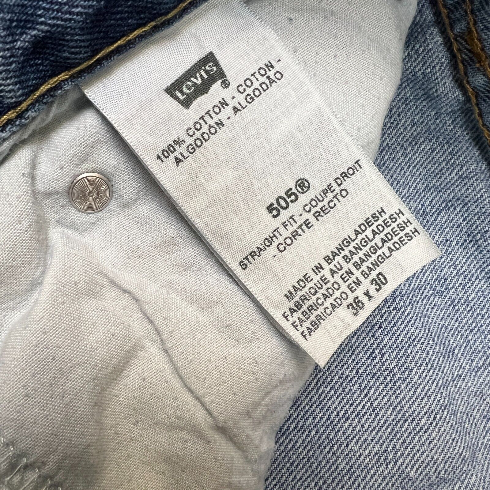 Levi's × Vintage Levi's 505 Jeans 36x30 Regular Straight Fit Classic Denim Size US 36 / EU 52 - 10 Thumbnail