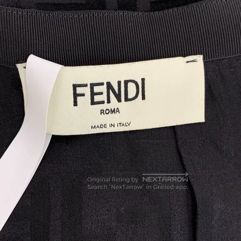 Fendi Fendi Black logo letter full-printed mulberry silk casual Size 26" / US 2 / IT 38 - 6 Thumbnail