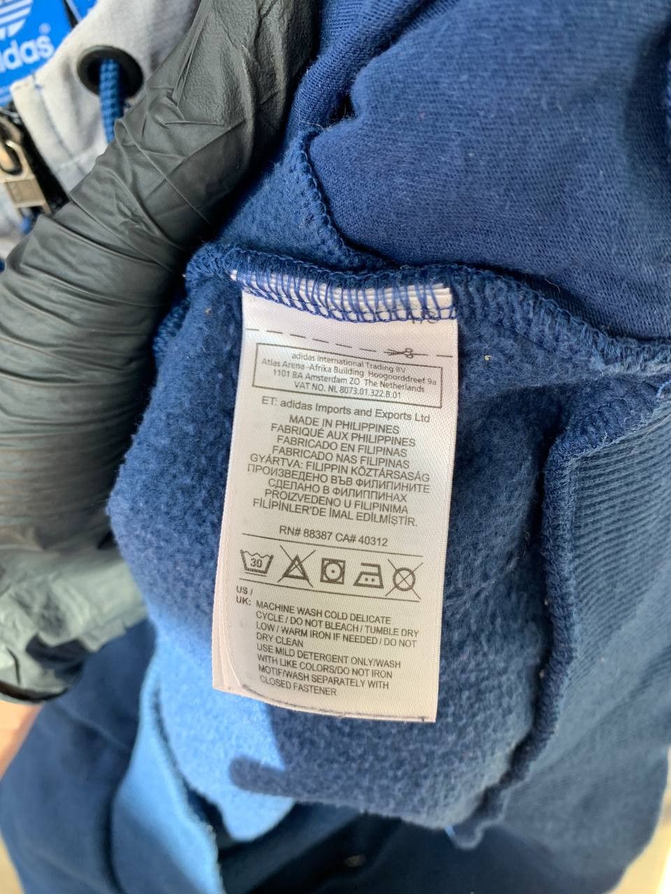 Adidas ADIDAS 2015 Jacket Hooded Blue Grey Full Zip Mens Large Size US L / EU 52-54 / 3 - 12 Thumbnail