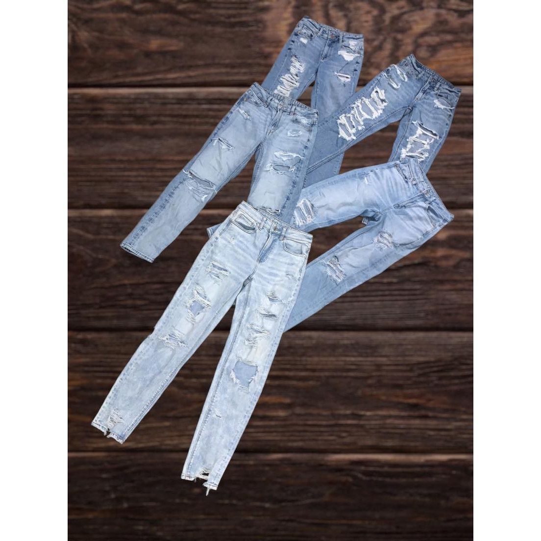 American Eagle Outfitters 2 Pair American Eagle Women Distress Jean 00 Skinny Straight Size 24" / US 00 / IT 34 - 6 Thumbnail