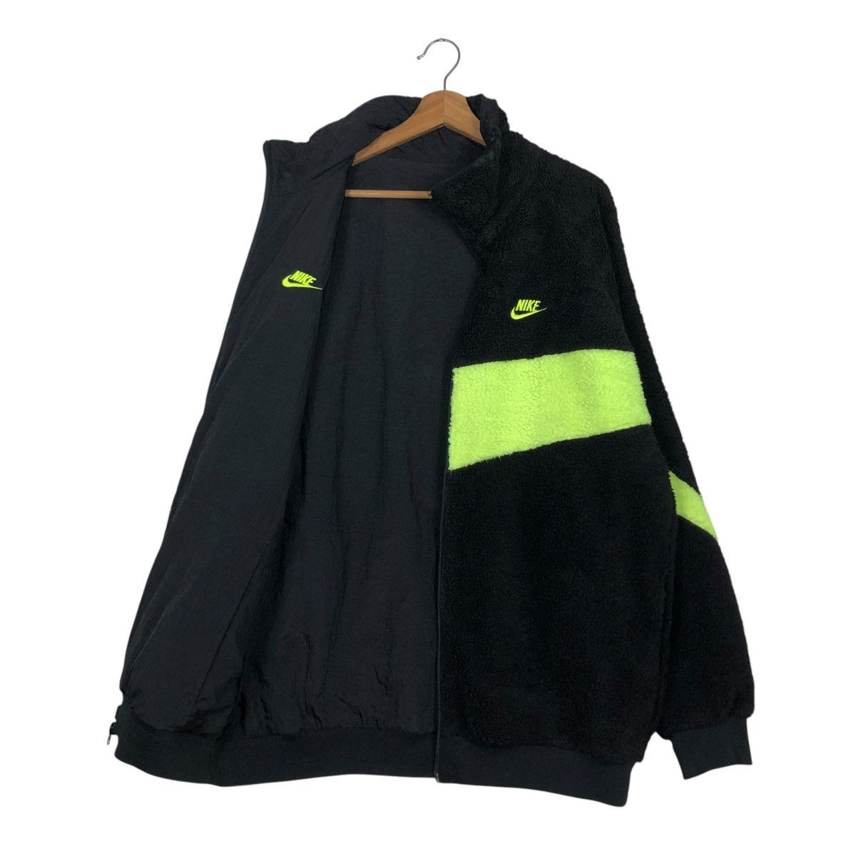 Nike 🔥VINTAGE FLEECE BOMBER JACKET NIKE BIG SWOOSH LOGO Size US XXL / EU 58 / 5 - 13 Thumbnail