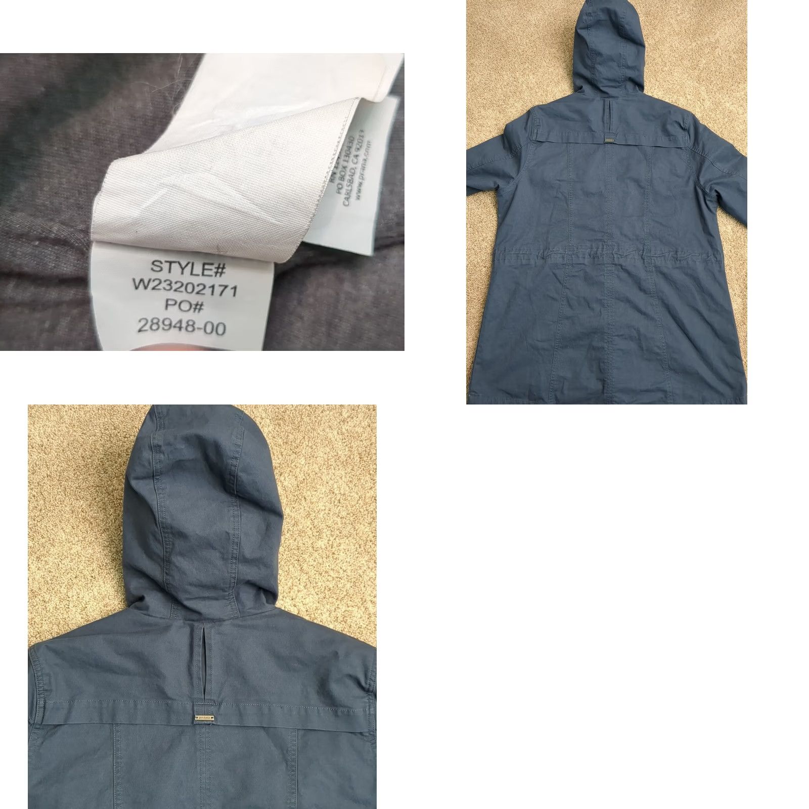 Prana prAna Hooded Jacket Parka Coat Full Zip Button Blue Women's XL Size XL / US 12-14 / IT 48-50 - 8 Thumbnail