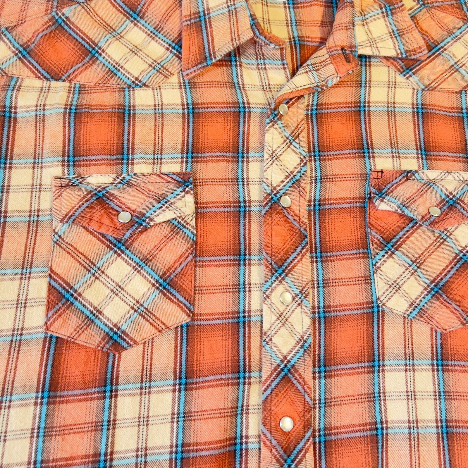 Wrangler Wrangler Wrancher Flannel Shirt Men XXL Pearl Snap Brick-Red Size US XXL / EU 58 / 5 - 4 Thumbnail