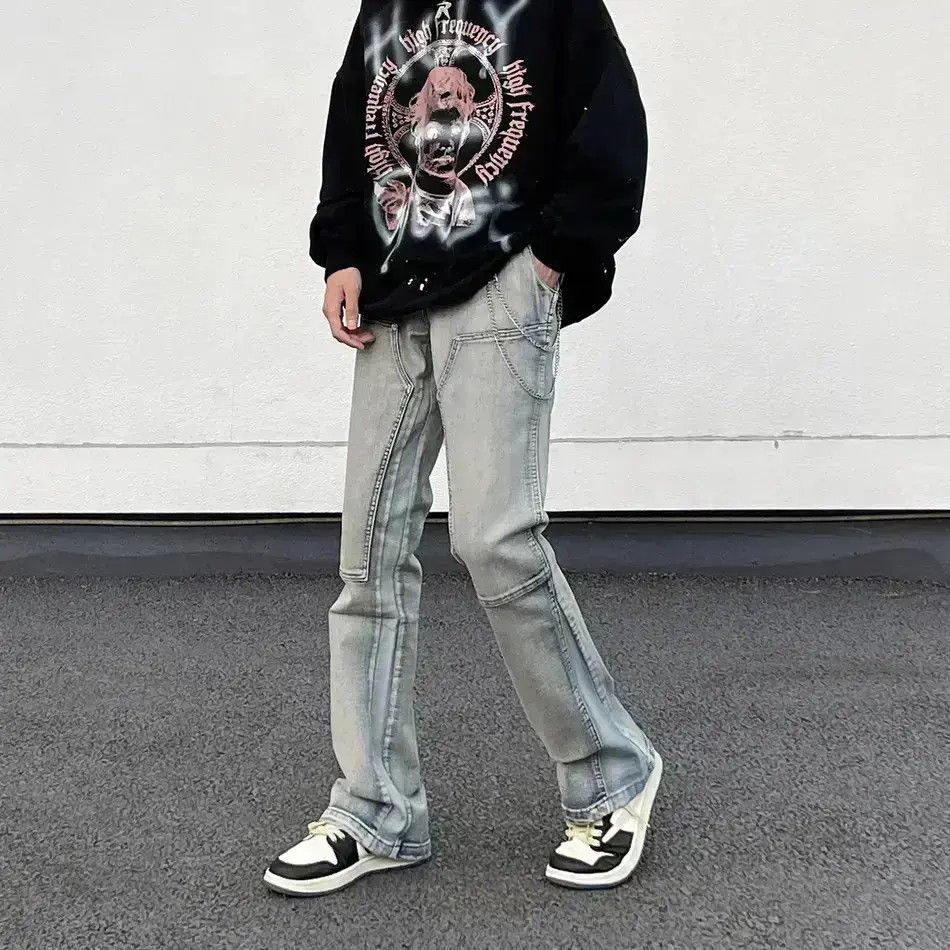 Japanese Brand Retro loose flared jeans Size US 30 / EU 46 - 6 Thumbnail