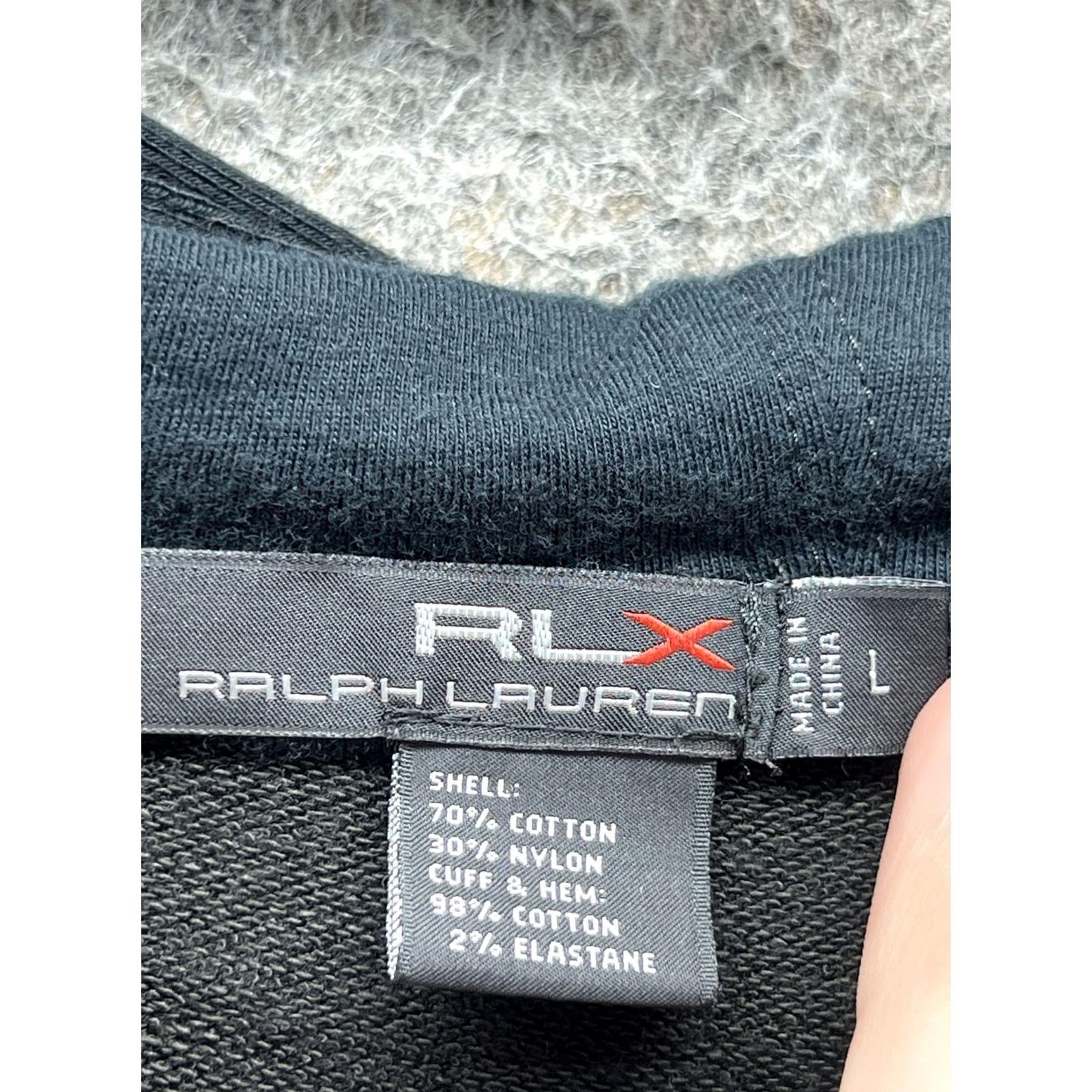 RLX Ralph Lauren RLX Ralph Lauren Hoodie Mens Large Black Full Zip Knit Sweatshirt Pockets Zip Front Size US L / EU 52-54 / 3 - 2 Thumbnail