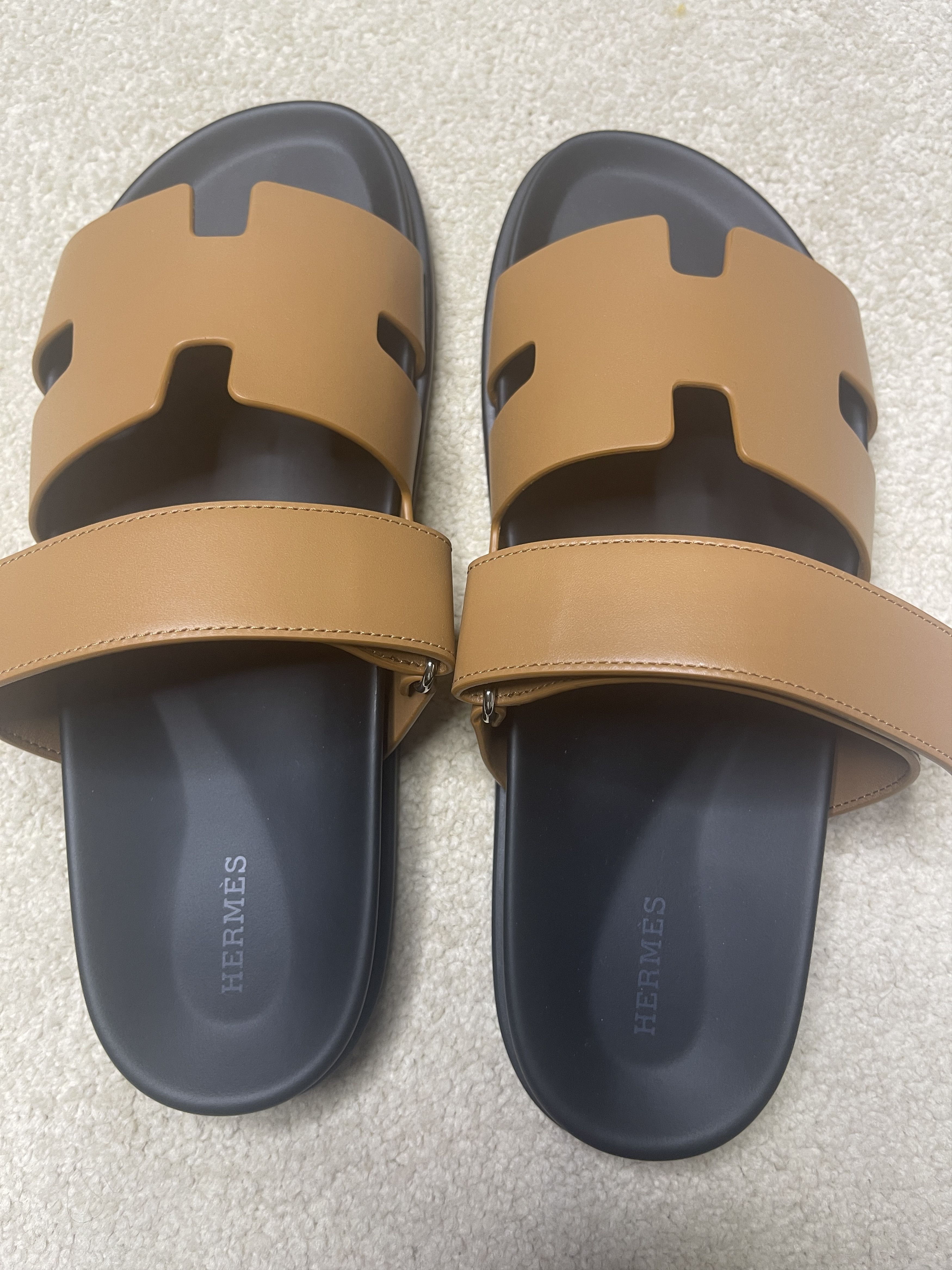 Hermes Hermès Brand New, Unworn Men's Chypre sandals - Gold Size US 10 / EU 43 - 6 Thumbnail