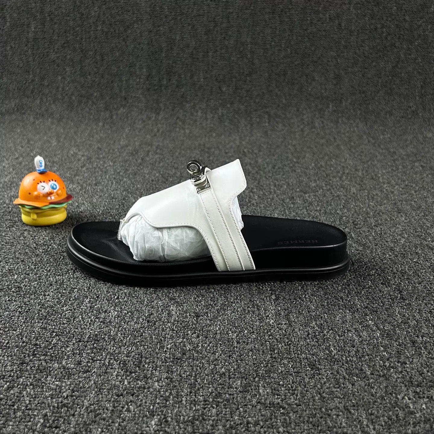 Hermes HERMES kelly slide 37 black white silver buckle Size US 6.5 / IT 36.5 - 3 Thumbnail
