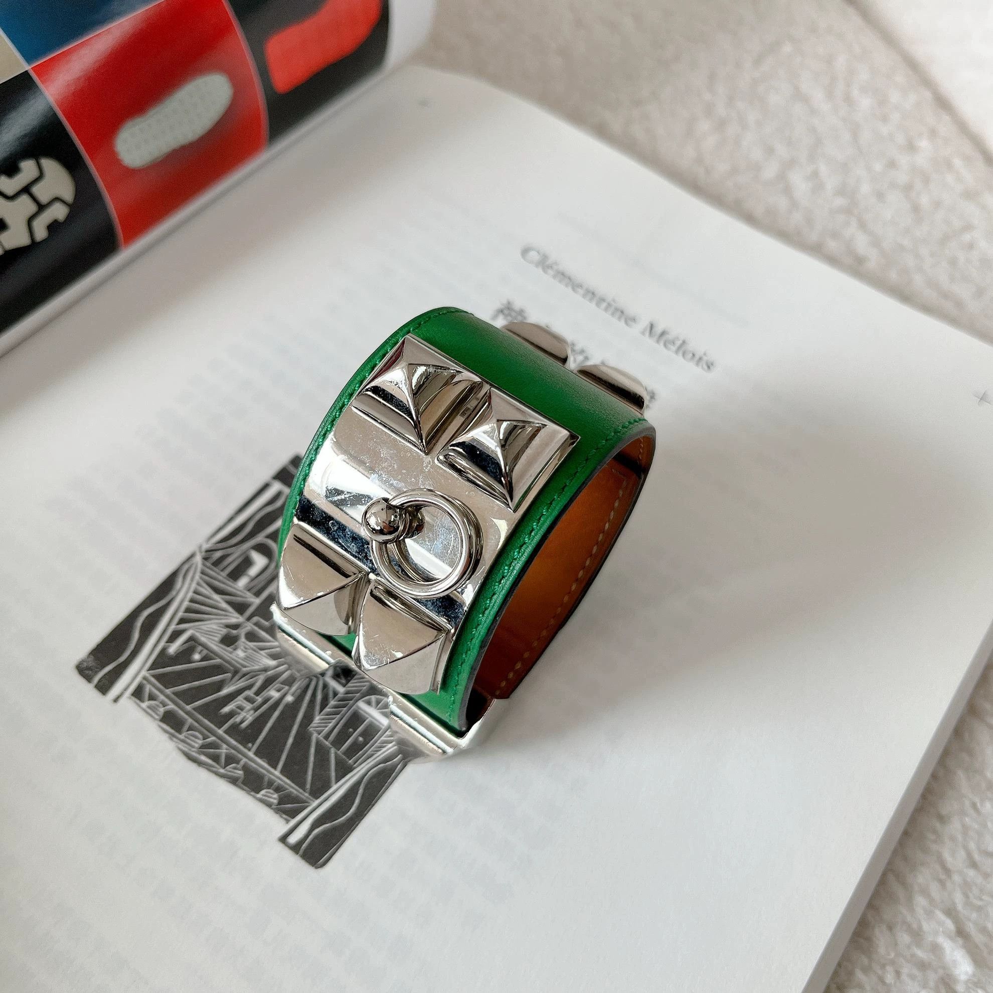 Hermes Hermes Collier de Chien Green Bracelet 4815 Size ONE SIZE - 5 Thumbnail