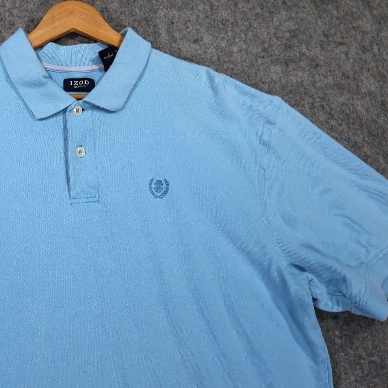 Izod IZOD Polo Shirt Mens L Blue Short Sleeve Silkwash Pique Cotton Excellent 1539 Size US L / EU 52-54 / 3 - 3 Thumbnail
