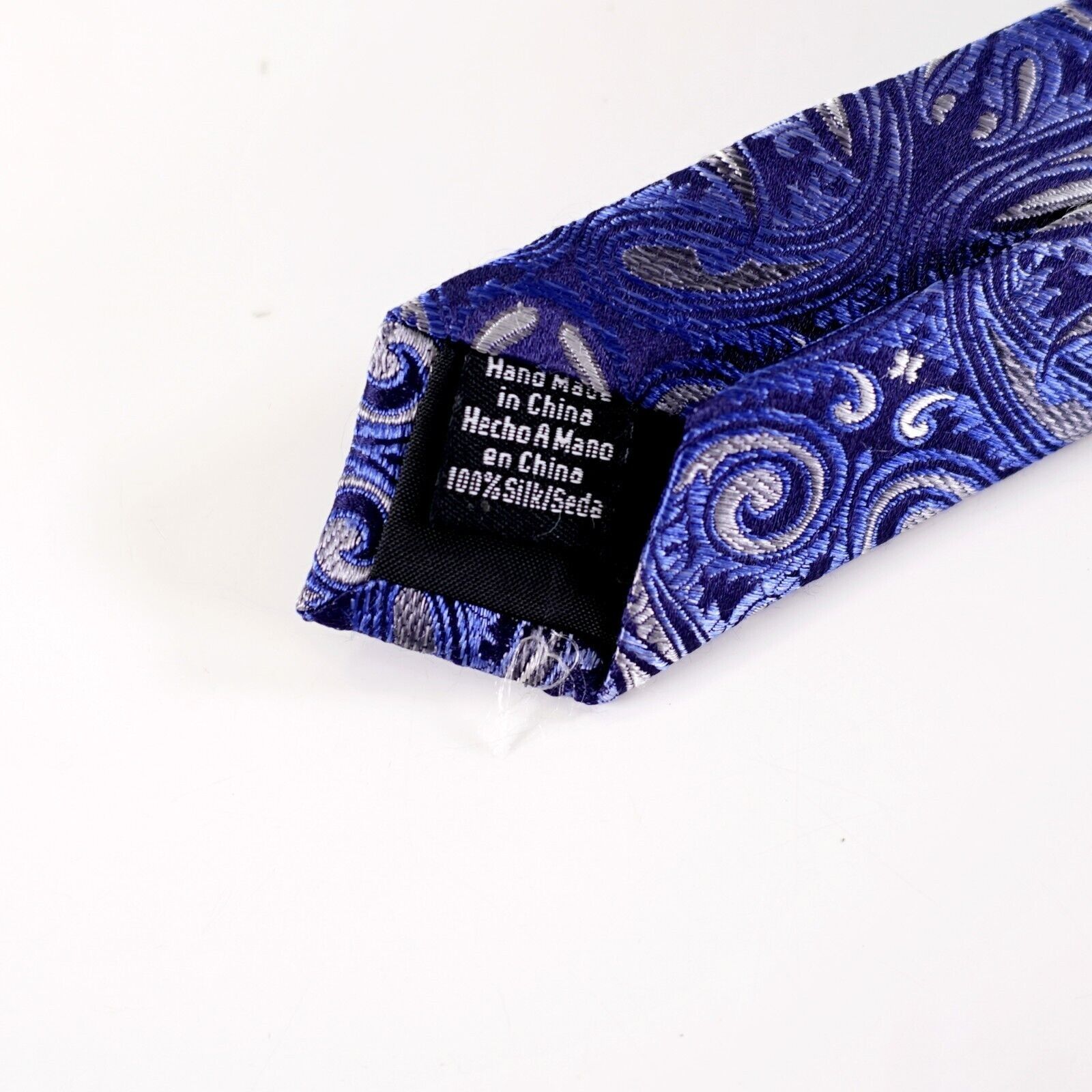 Van Heusen Van Heusen Blue Paisley Woven Silk Tie Size ONE SIZE - 4 Thumbnail