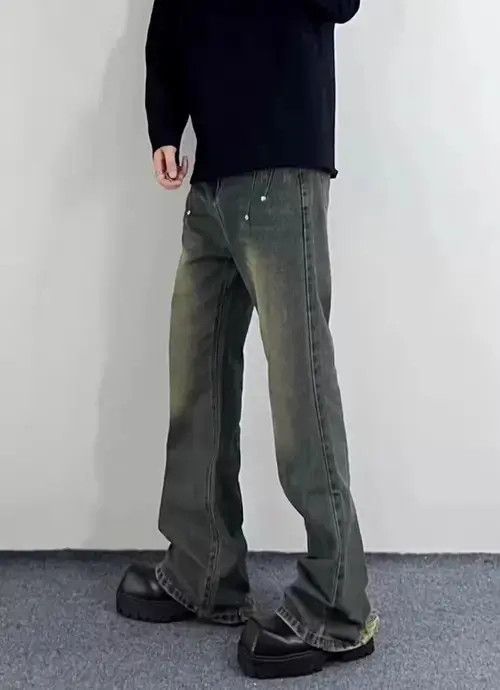 Japanese Brand × Jean Vintage distressed studded wide-leg jeans Size US 32 / EU 48 - 2 Thumbnail